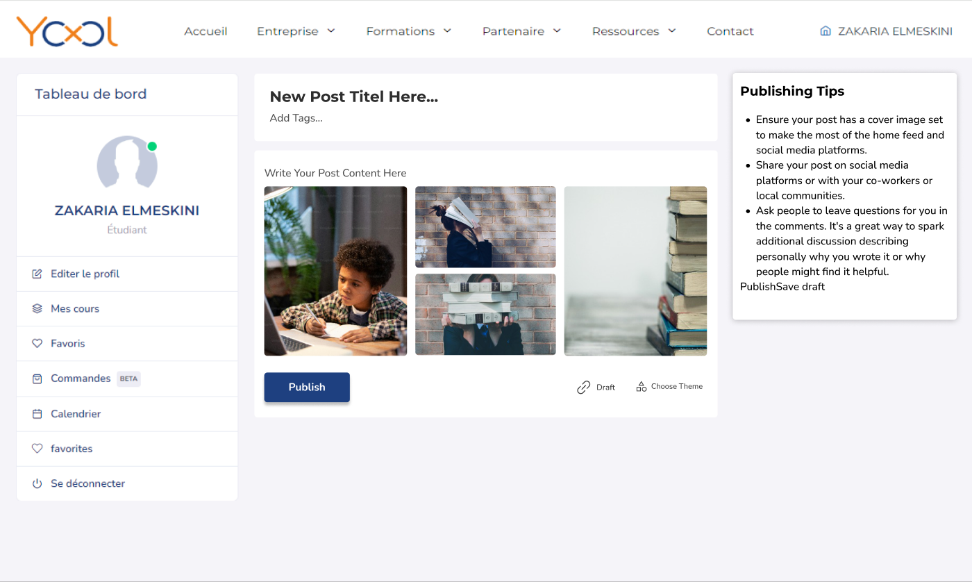 Lightweight content creation flow in Yool Education